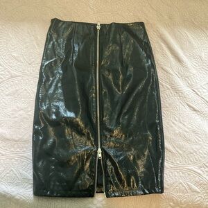 Gently used faux black midi. Forever 21 dual zipper and both work.